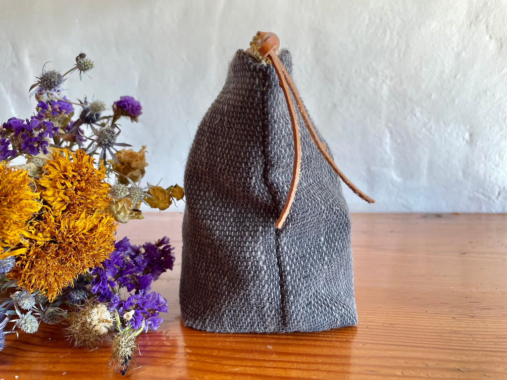 Grey Cotton Makeup Bag