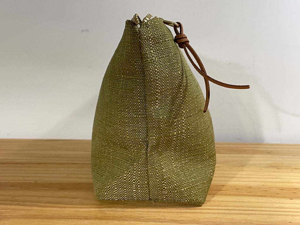 Olive Green Monogram Makeup Bag