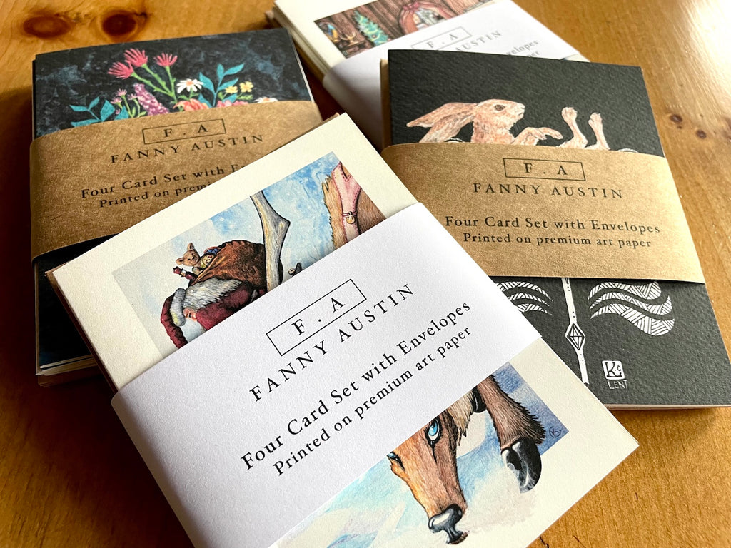 Christmas Card Set, Santa & Rudolph