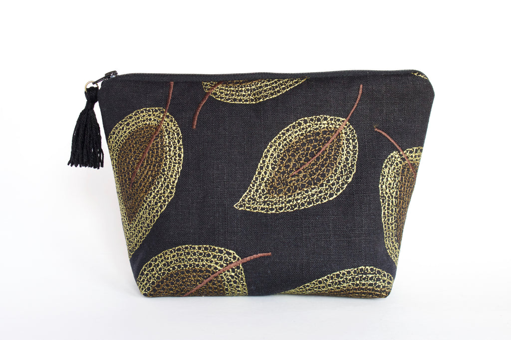 Green Leaves Makeup Bag