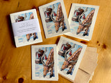 Christmas Card Set, Santa & Rudolph