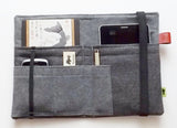 Tablet Cover - Charcoal Wool iPad Organizer